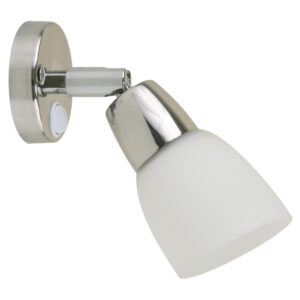 SCANDVIK SS READING LIGHT W/ FROSTED GLASS SHADE 10-30V