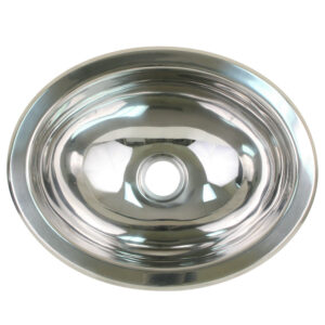 SCANDVIK POLISHED SS OVAL   SINK - 13.25" X 10.5"