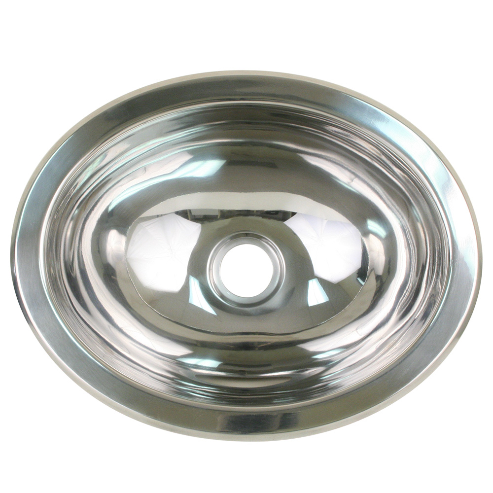 SCANDVIK POLISHED SS OVAL SINK - 13.25" X 10.5"