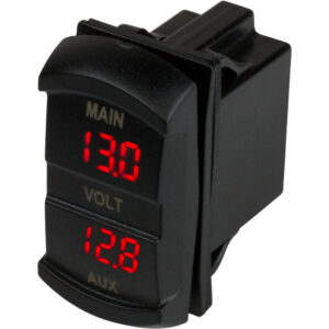 SEA DOG DUAL VOLT METER ROCK SWITCH 10V-48VDC