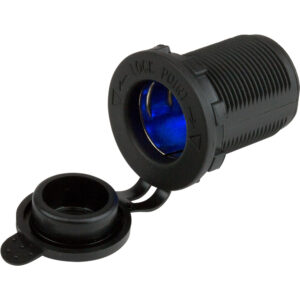 SEA DOG ROUND 12V POWER SOCKET W/BLUE LEDS