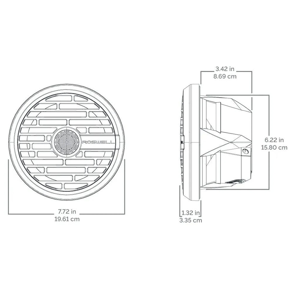 ROSWELL R1 7.7" MARINE SPEAKER WHITE - Image 2