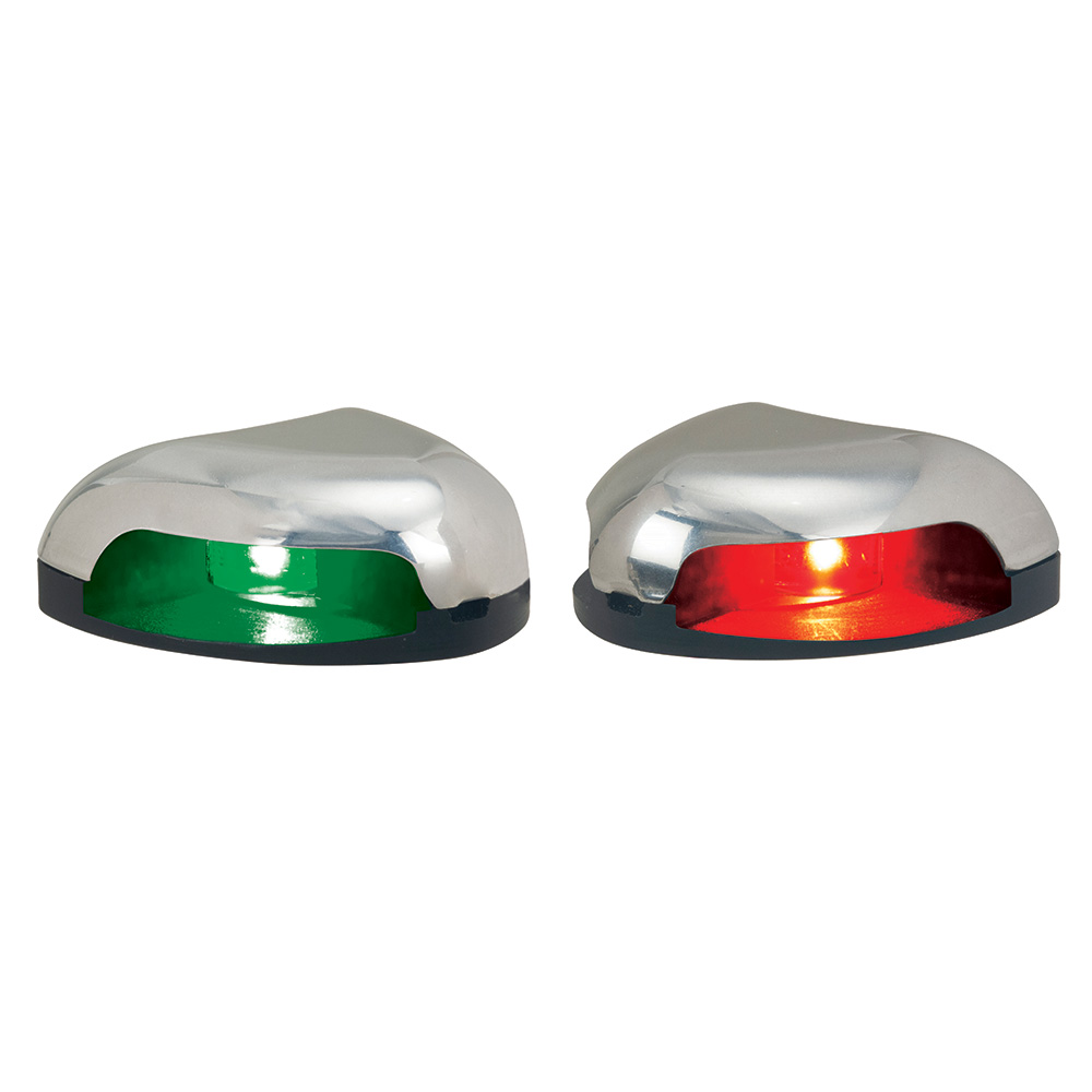 PERKO RED/GREEN HORIZONTAL  MOUNT SIDE LIGHT PAIR - SS