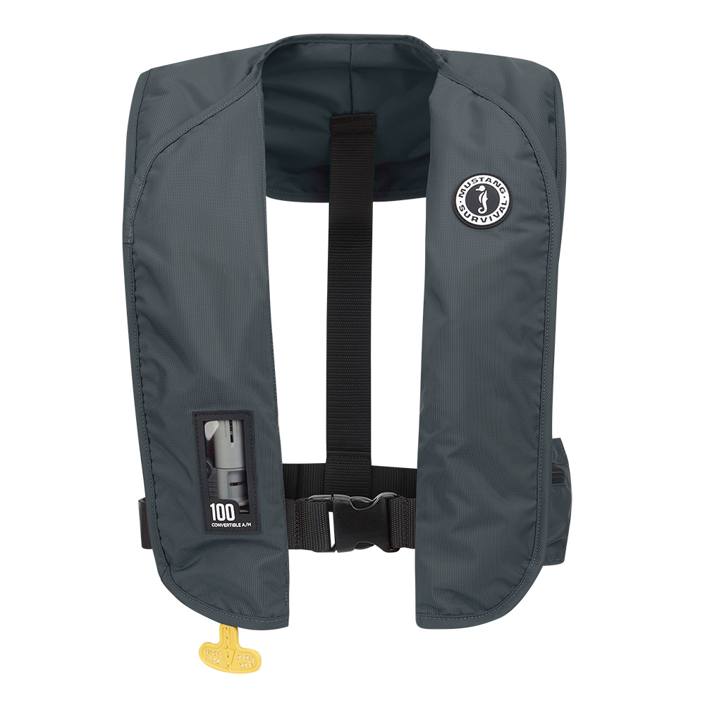 MUSTANG MIT 100 CONVERTIBLE INFLATABLE PFD ADMIRAL GRAY