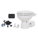 JABSCO QUIET FLUSH E2 RAW WATER TOILET COMPACT BOWL 12V