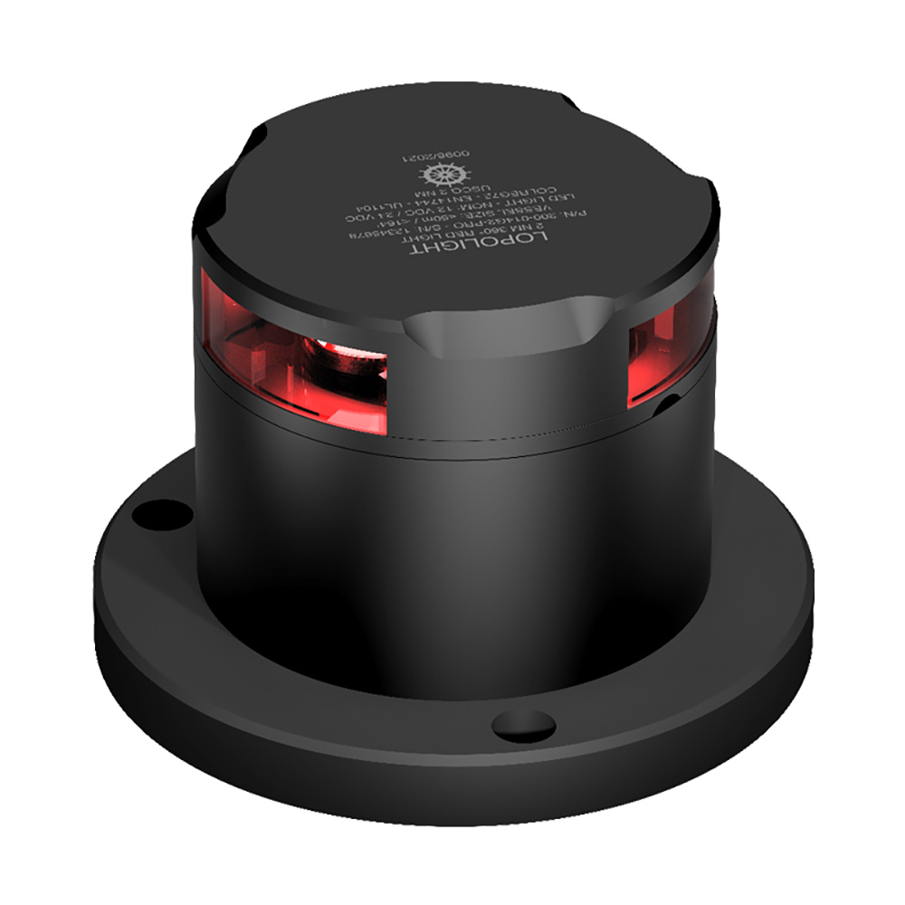 LOPOLIGHT 360 DEGREE 2NM PRO RED NAV LIGHT BLACK HOUSING