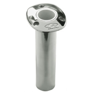 CE SMITH FLUSH MT ROD HOLDER SILVER 316 STAINLESS 9" DEPTH