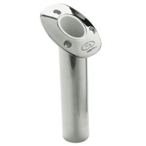 CE SMITH FLUSH MT ROD HOLDER SILVER 316 STAINLESS 9" DEPTH