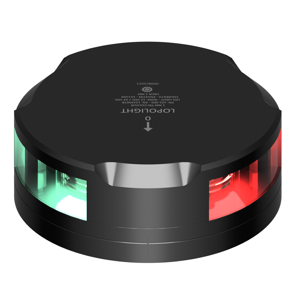 LOPOLIGHT TRI-COLOR NAV LIGHT 1NM BLACK HOUSING FB BASE