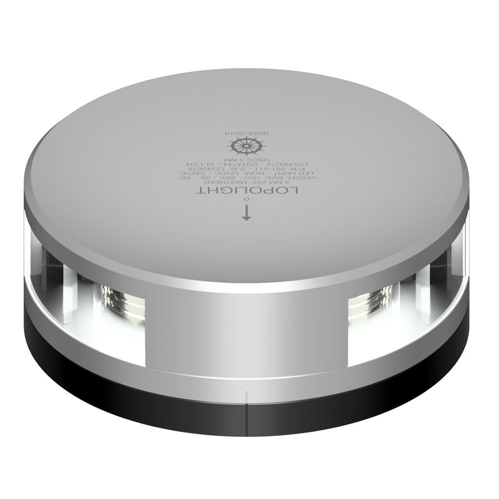 LOPOLIGHT MASTHEAD LIGHT 3NM SILVER HOUSING FB BASE