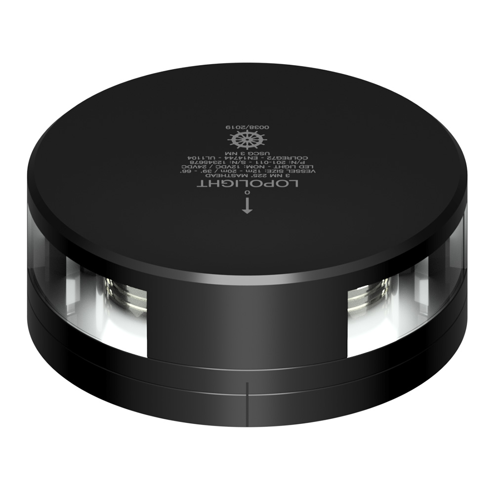 LOPOLIGHT MASTHEAD LIGHT 3NM BLACK HOUSING FB BASE
