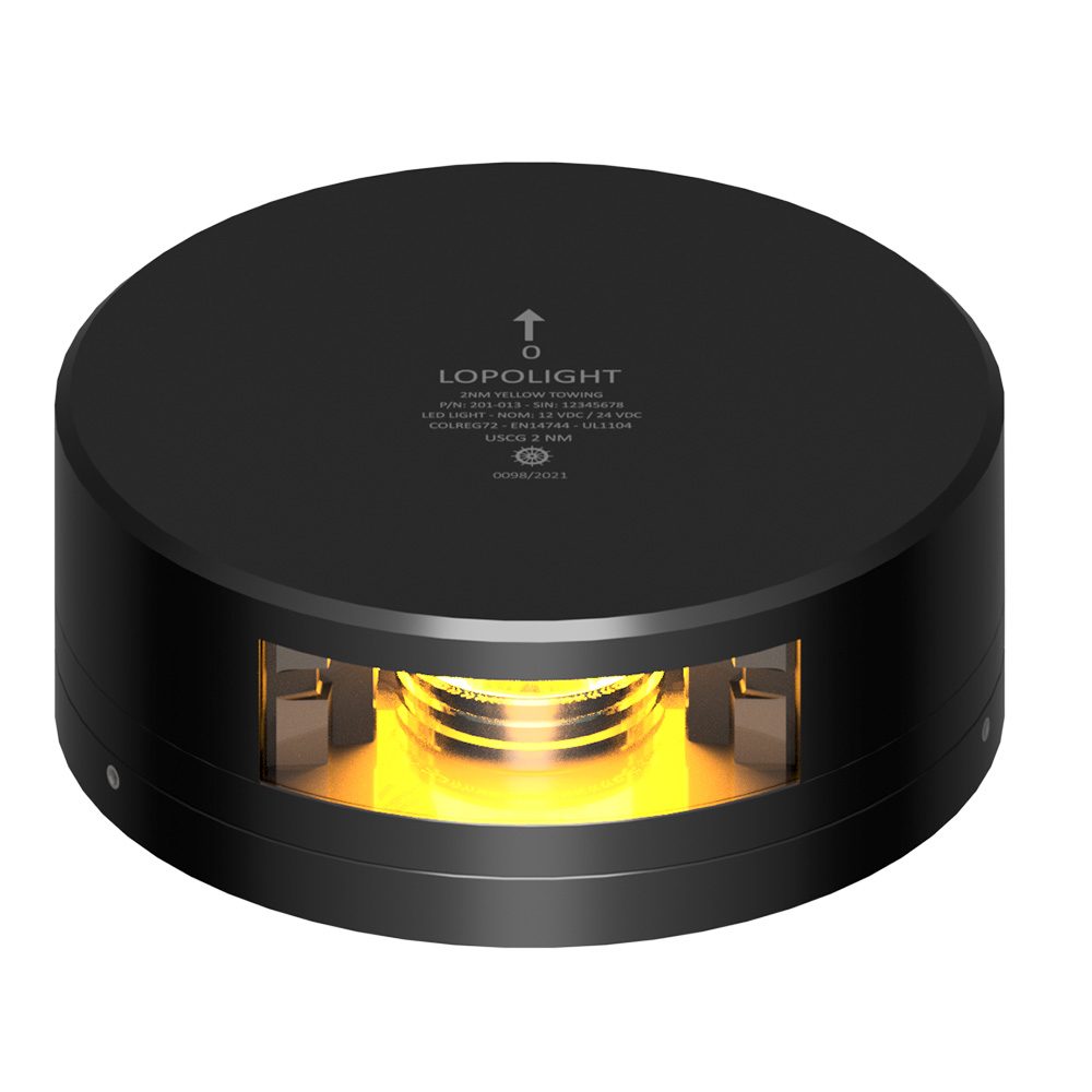 LOPOLIGHT YELLOW TOWING LIGHT 2NM BLACK HOUSING FB BASE