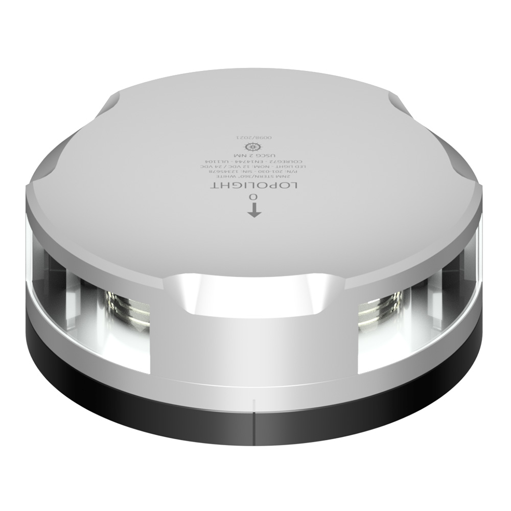LOPOLIGHT 360 DEGREE STERN LIGHT 2NM SILVER HOUSING