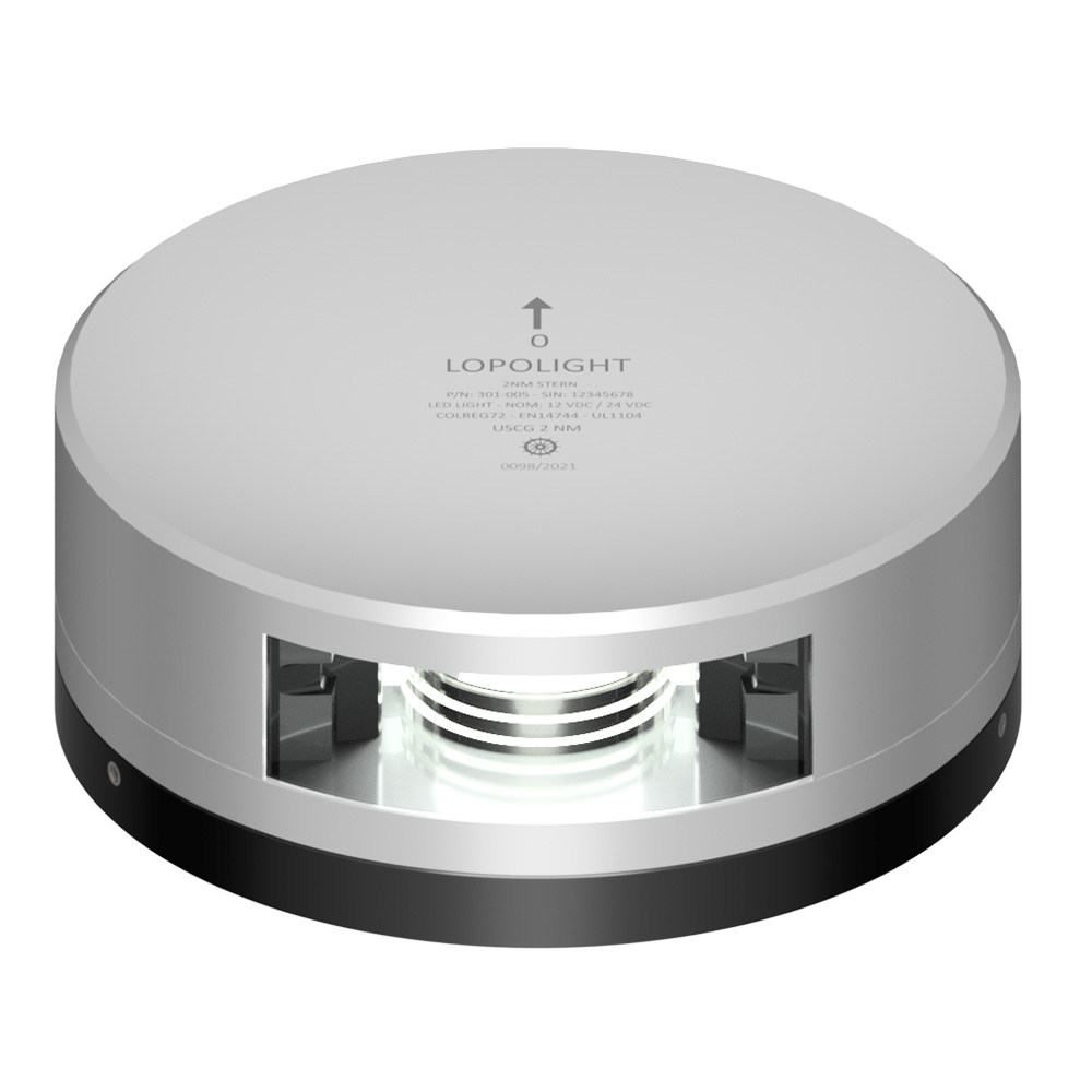 LOPOLIGHT STERN LIGHT 2NM SILVER HOUSING FB BASE