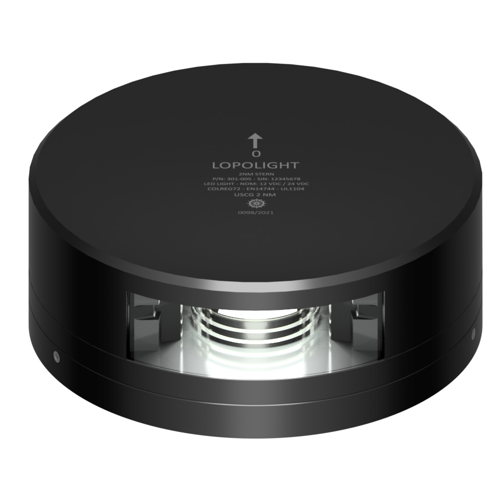 LOPOLIGHT STERN LIGHT 2NM BLACK HOUSING FB BASE