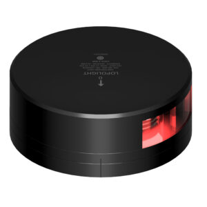 LOPOLIGHT RED PORT LIGHT 2NM BLACK HOUSING FB BASE