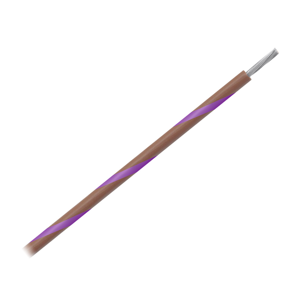PACER BROWN W/ VIOLET STRIPE  500' 16AWG WIRE