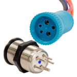BLUEWATER 22MM IN RUSH PUSH BUTTON SWITCH OFF/ON/ON -