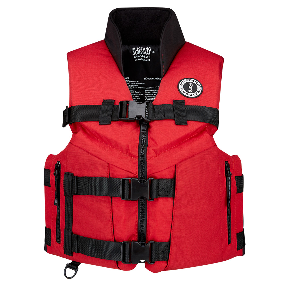 MUSTANG ACCEL 100 FOAM FISHING VEST SMALL RED-BLACK - Image 2