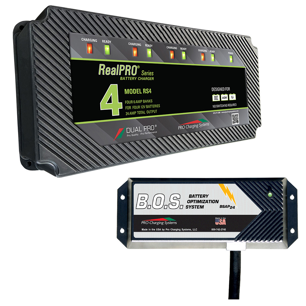DUAL PRO RS4 4 BANK BATTERY CHARGER W/ 2 BANK BOS SYSTEM