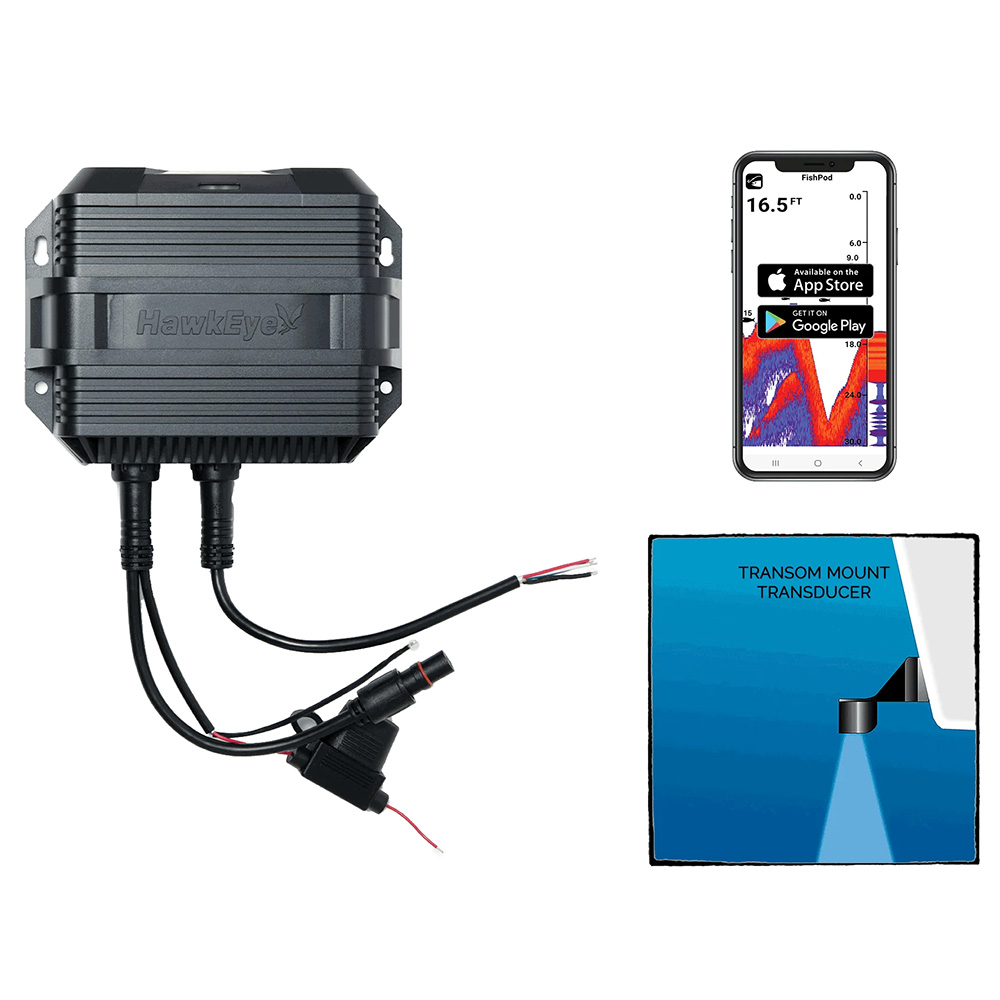 HAWKEYE FISHPOD 10BX BOAT MOUNT BLUETOOTH FISH FINDER - Image 2