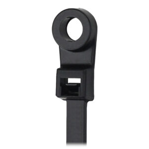 PACER 8" CABLE TIE W/MOUNTING RING - BLACK - 50LB TENSILE
