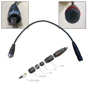 FURUNO RJ45 TO HUB102 CABLE .5M WATERPROOF