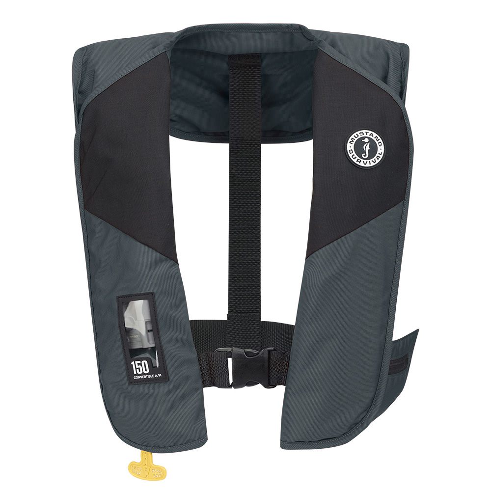 MUSTANG MIT 150 CONVERTIBLE INFLATABLE PFD ADMIRAL GRAY