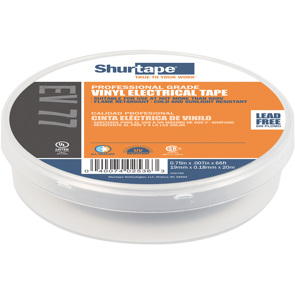 SHURTAPE EV 077B PROFESSIONAL GRADE BLACK ELECTRICAL TAPE F/ - Image 2