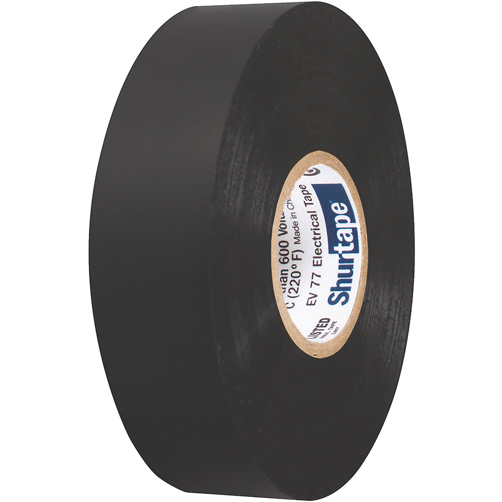 SHURTAPE EV 077B PROFESSIONAL GRADE BLACK ELECTRICAL TAPE F/