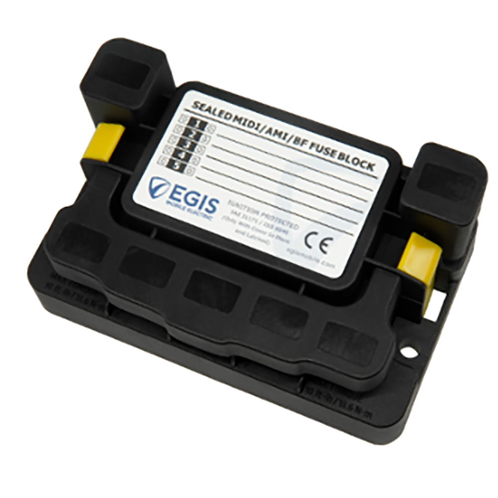 EGIS MIDI 5X FUSE BLOCK W/ SEALED COVER M/ INPUT/OUTPUT