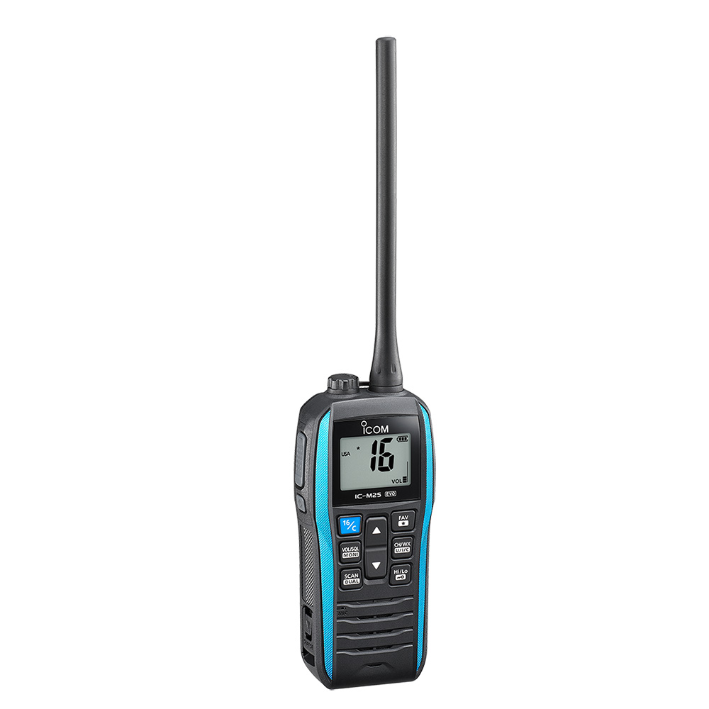 ICOM M25 EVO HANDHELD VHF RADIO BLUE