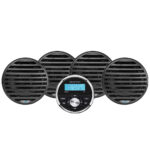 AQUATIC AV ECONOMY GAUGE STEREO/SPEAKERS KIT - BLACK