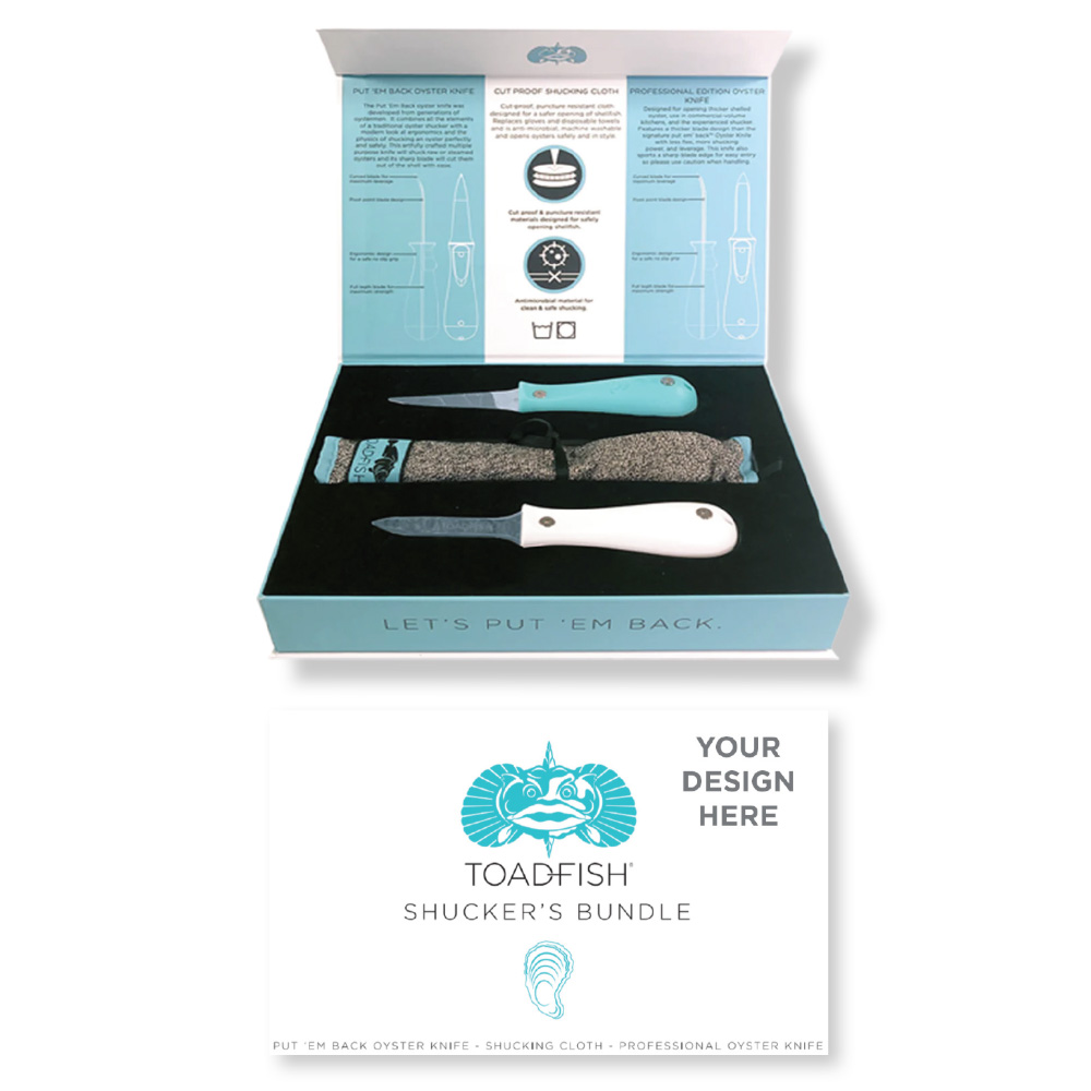 TOADFISH SHUCKER'S BUNDLE - TEAL OYSTER KNIFE + SHUCKING