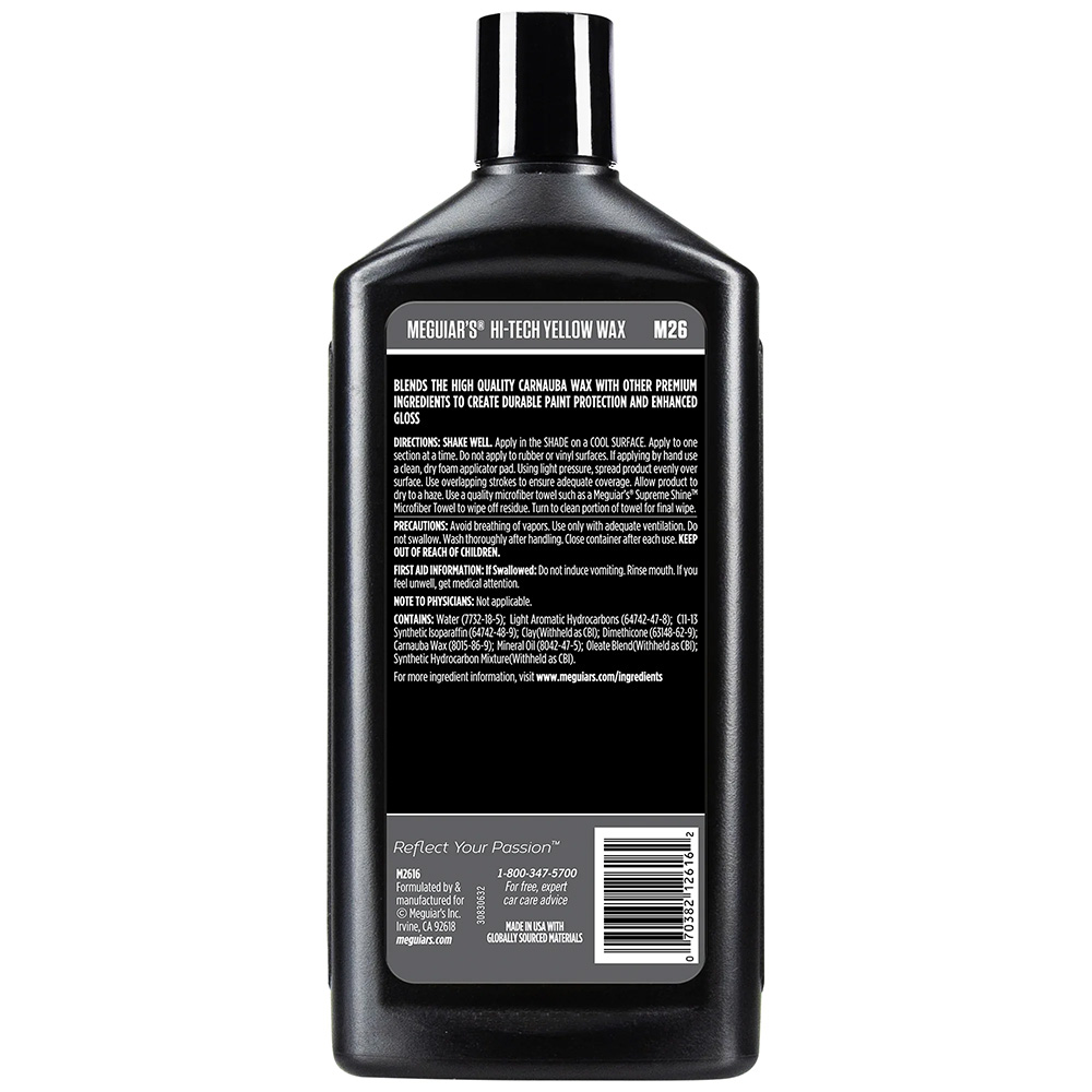 MEGUIAR'S HI-TECH YELLOW LIQUID WAX 16OZ - Image 2