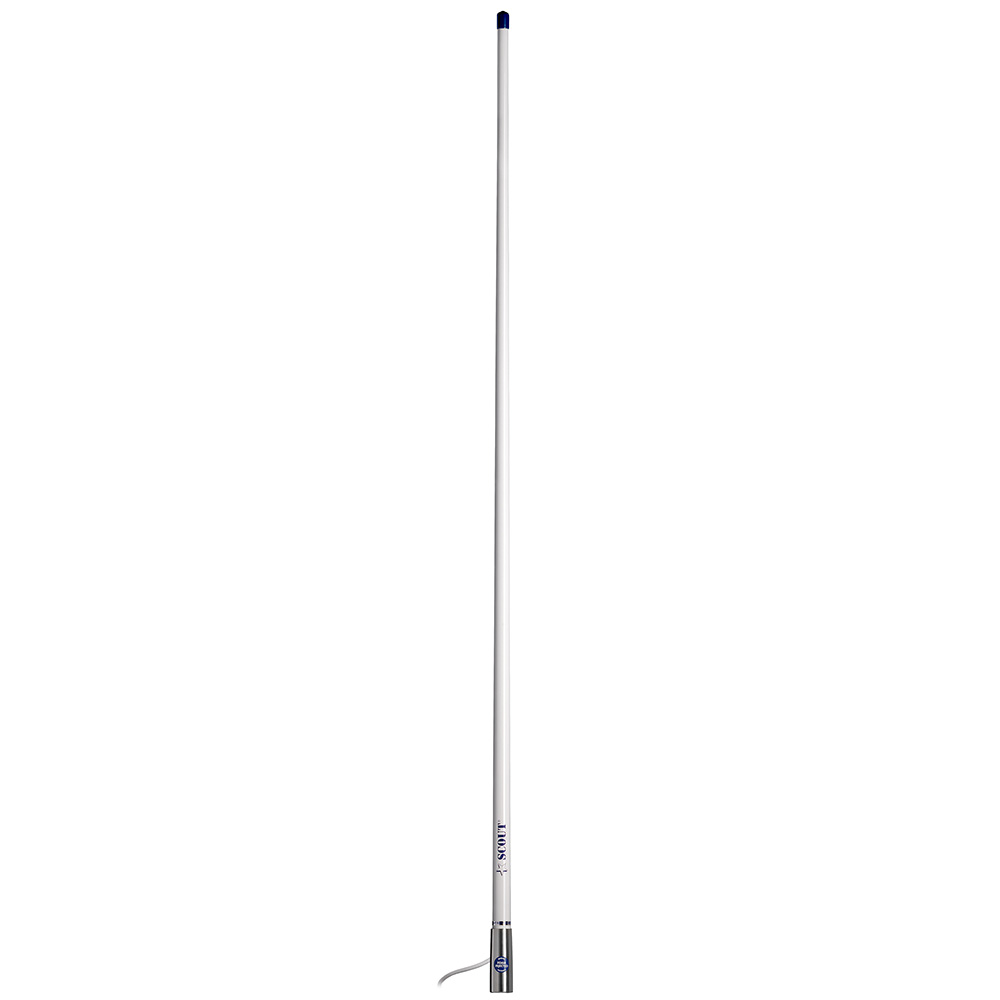 SCOUT 4' WHITE VHF ANTENNA 3DB SS FERULE W/ 5M RG-58 COAX