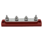BLUEWATER 4 GANG COMMON STUD BUSBAR W/ RED BASE