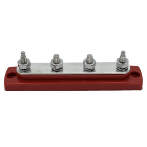 BLUEWATER 4 GANG COMMON STUD BUSBAR W/ RED BASE