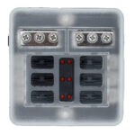 BLUEWATER 6 POSITION FUSE  BLOCK W/ LED