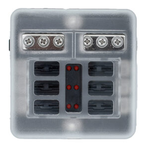 BLUEWATER 6 POSITION FUSE  BLOCK W/ LED