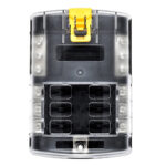 BLUEWATER 6 POSITION FUSE  BLOCK ATC W/ YELLOW SLIDE