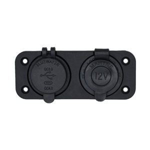 BLUEWATER DUAL USB/USB-C 12V COMBO RECEPTACLE W/ PLATE