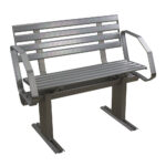 SPRINGFIELD ALUMINUM BENCH 2 SEAT WITH ARM REST