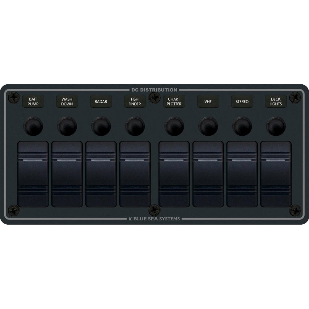 BLUE SEA 8371 PANEL WATERPROOF CB 12VDC 8 POS