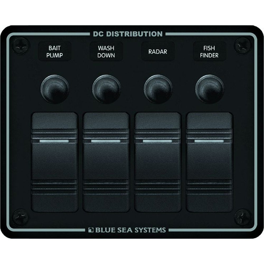 BLUE SEA 8372 PANEL WATERPROOF CB 12VDC 4 POS
