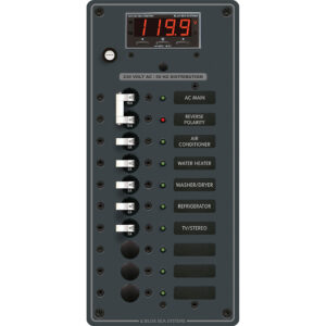 BLUE SEA 8506 BREAKER PANEL AC 8 POS W/ MAIN