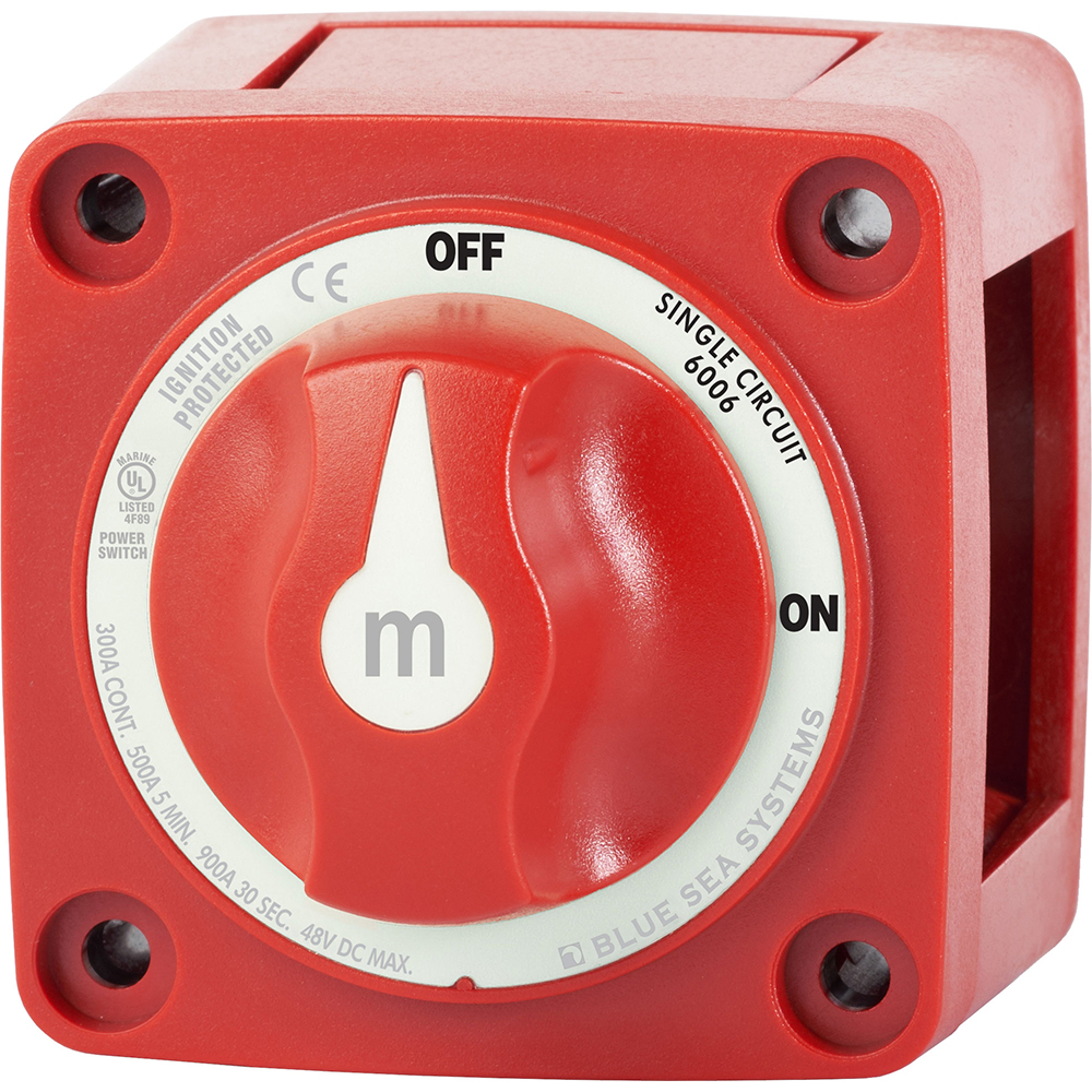 BLUE SEA 6006 BATTERY SWITCH MINI ON/OFF RED W/KNOB