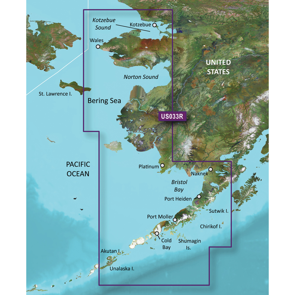 GARMIN VUS033R BRISTOL BAY KOTZEBUE SOUND BLUECHART G3