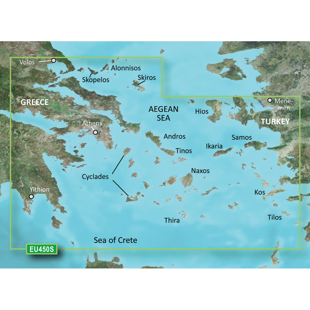 GARMIN VEU450S ATHENS AND CYCLADES BLUECHART G3 VISION
