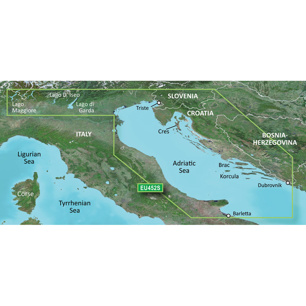 GARMIN VEU452S ADRIATIC SEA NORTH COAST BLUECHART G3